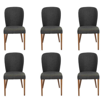 Lehnstuhl Neu Polster Moderne Holz 6x Stühle Luxus Polster Design Stuhl Salona krēsla jaunais apģērbs Moderns koks 6x krēsli Luksusa apģērbs Dizaina krēsls