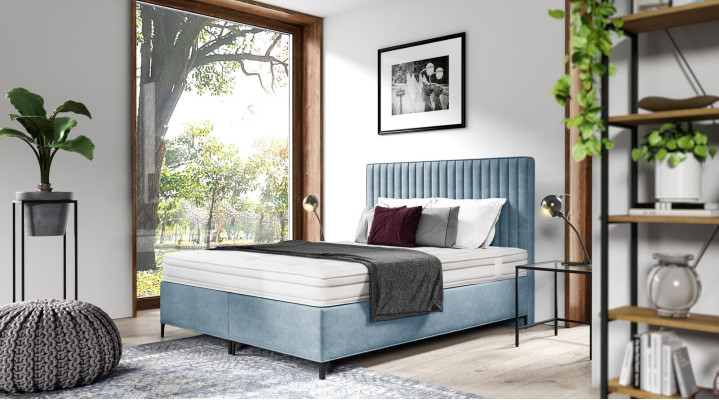 Zils gultas dizainers divguļamais gults mēbeles guļamistabā boxspring gults