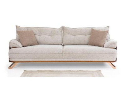 Trijvietīgā dīvāns 3-vietīgā sofa Dīvāns Ar auduma pārklājumu Bežs Moderns