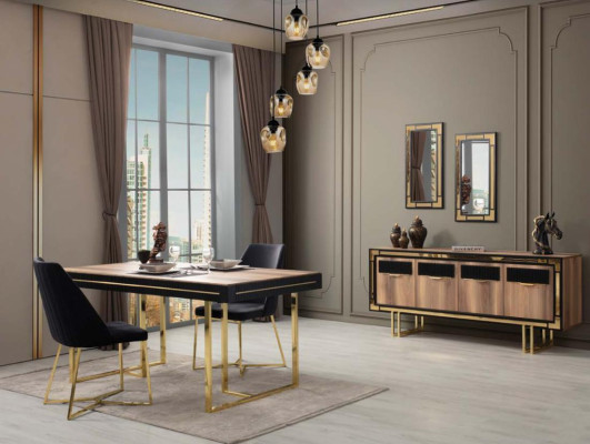 Koka skapis Galds Sideboard Brūns skapis Komoda Koka ēdamistaba