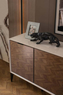 Smaržīgi izrotāts, grezns kumodes skapis koksnes kumodes, baltas koksnes modernais.