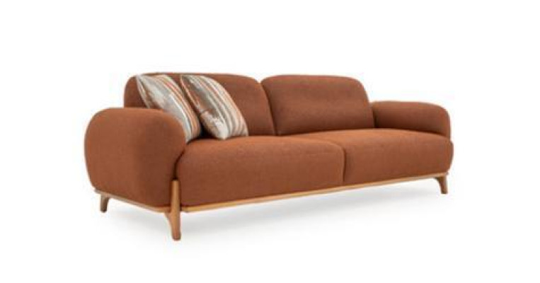 Mūsdienīgs brūns mīkstais trīsvietīgais augstas kvalitātes svētdienas istabas dīvāns.