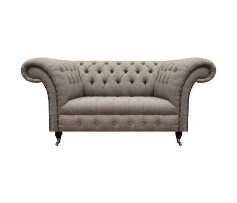 Luxusačesterefīlda dīvāns sofa divvietīgs viesistaba mēbeles audums