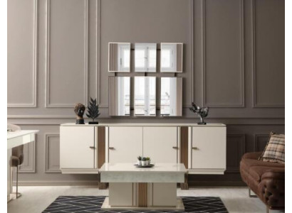 Sniegt sāls desu Luxus Designer Holz Regal Schrank mēbeles Beige komode