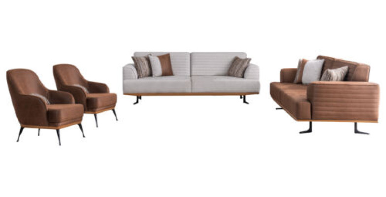 Sofasets dzīvojamajā istabā 4 gabali modernā stilā Jauns no tekstila materiāla