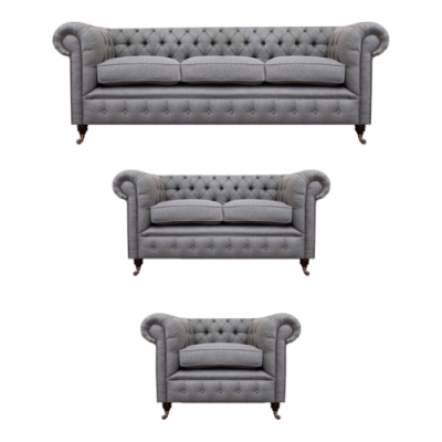Chesterfield dīvānu komplekts auduma mēbelēm Polster Couch Sofa komplekts 3 gab. Jaunais