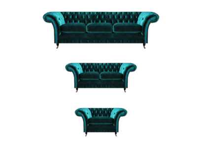 Zaļā sofa komplekts 3 gab. dzīvojamā istaba Chesterfield mēbeles luksusa dizains jauns