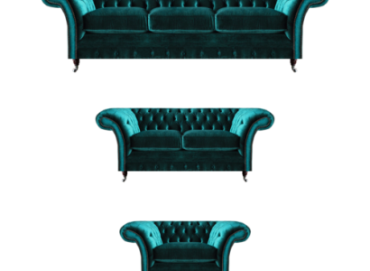 Zaļā sofa komplekts 3 gab. dzīvojamā istaba Chesterfield mēbeles luksusa dizains jauns