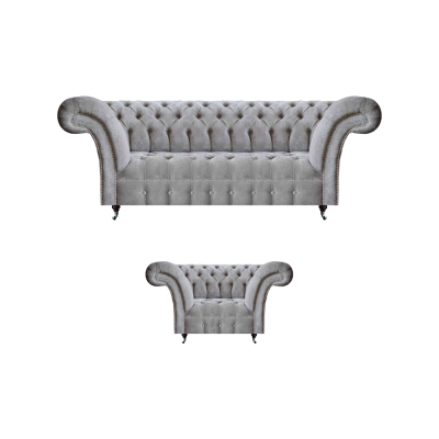Chesterfield Sofa Pilnīga luksusa krēsla polstermēbeles trīsvietīga gulta