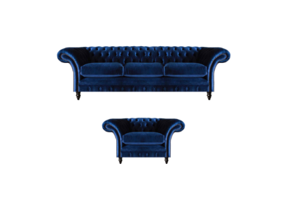 Tekstilas Auduma Dizaina Sofa Polster Couch Zils Trīsvietīgs Sofa Krēsls Chesterfield
