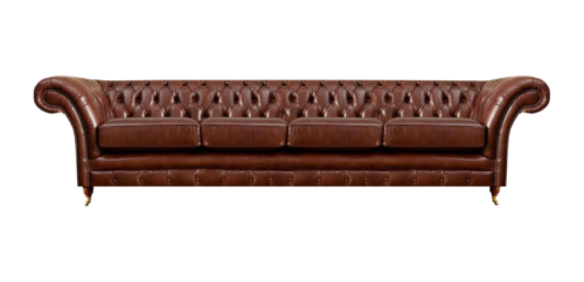 Brauna četrstāvu dīvāns Chesterfield Sofa dzīvojamajā istabā mēbeles jaunas