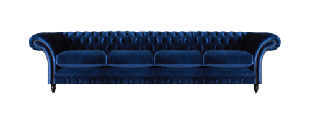 Luksusa dizaina Chesterfield četrstūris krēsls Zilais dīvāns Iekārtojums Dzīvojamā istaba
