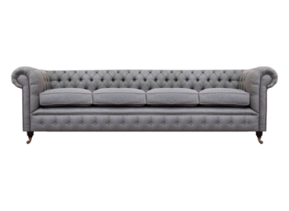 Chesterfield četvietīgā pelēka dīvāns gultā istabas iekārtošana Jauna tekstila apdare