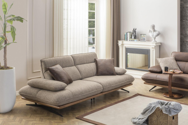 Sofa komplekts, 4+3+1 krēsls, krēsls, luksusa mākslīgais ādas brūns grupa