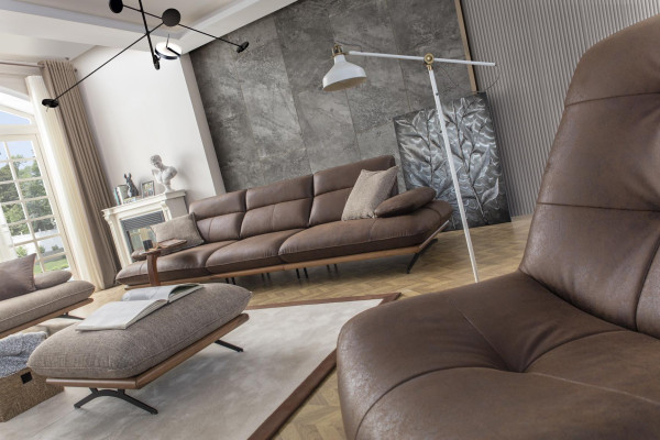 Sofa komplekts, 4+3+1 krēsls, krēsls, luksusa mākslīgais ādas brūns grupa