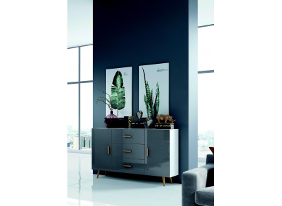 Kumodes Dzīvojamās istabas skapis 140cm XL Zemas plaukti Moderns koka kumods Sānu skapis