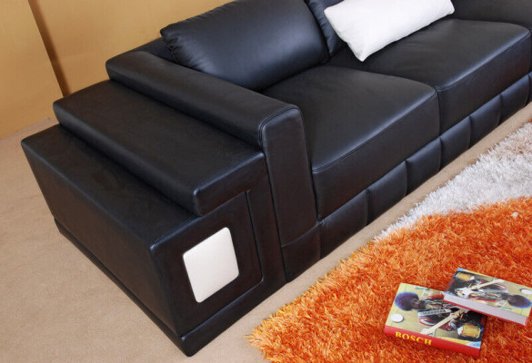 Stūra dīvāns ādas dīvāns krēsls polster stūra dzīvojamā telpa sēdekļi komplektē L-formātā.