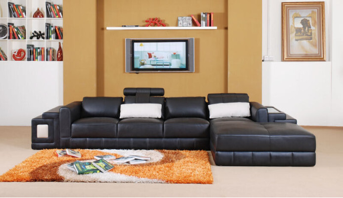 Stūra dīvāns ādas dīvāns krēsls polster stūra dzīvojamā telpa sēdekļi komplektē L-formātā.