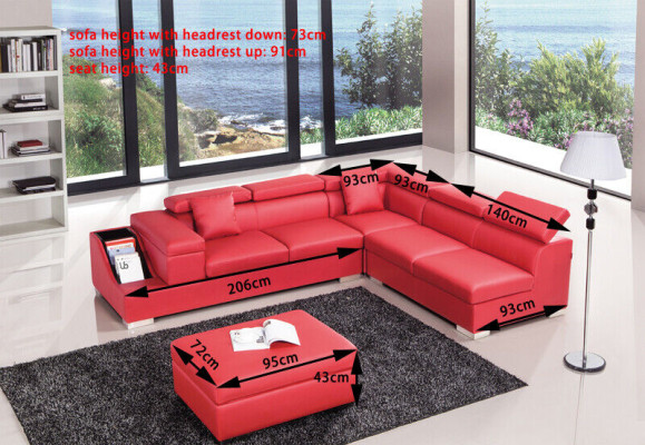 Stūra dīvāns L formas dīvāns Dīvāns Polster Sofa Mājas ainava Ādas dīvāns Paklājiņš