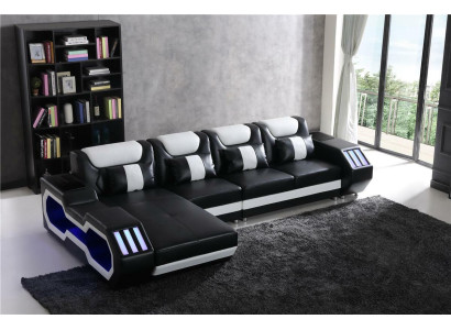 Atvadīšanās dārzs L formā Forma Dīvāns Sofa Garnitūra Apgaismots dzīvojamais platība