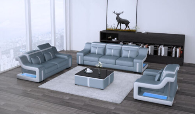 Sofas komplekts Sofa Polster Set 311 ādas dīvāns.
