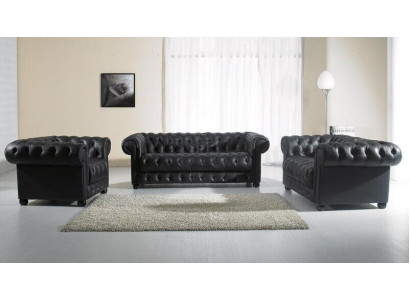Chesterfield Sofo garnitūra 3-vietīga dizaina dīvāns polster sofa garnitūras komplekts