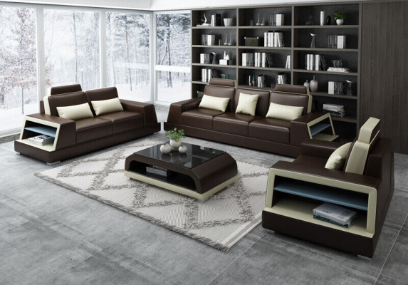 Sofa sēdēt komplekts, dizaina dīvāns, pārklājuma dīvāns, ādas mūsdienu 3+3