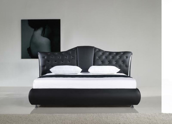 Chesterfield gulta dizains Klasiski divvietīgi ādas pārklāti guļamistabas gultas.
