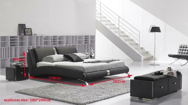 Mūsdienīga gulta Ar atbalsta elementu Divguļamā gulta Dizainera gultas komplekts 180x200cm