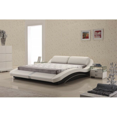 Luksusa ādas dizaina gultas divvietīgs moderns gultas izgatavošanas modelis.