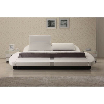 Luksusa ādas dizaina gultas divvietīgs moderns gultas izgatavošanas modelis.