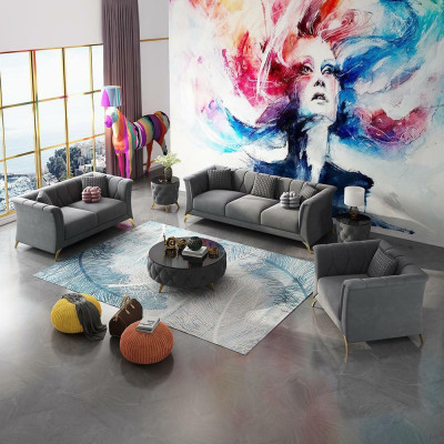 Dizainera Chesterfield dīvāns sarža dīvānā komplektā 321 sēdvietām.