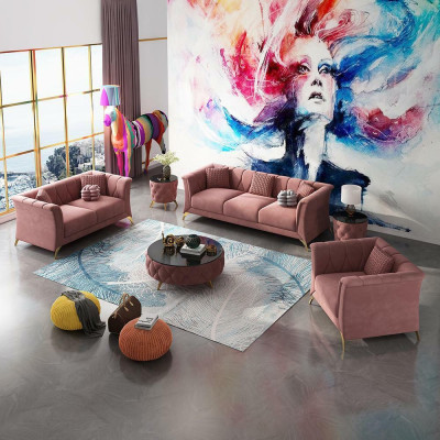 Dizainera Chesterfield dīvāns sarža dīvānā komplektā 321 sēdvietām.