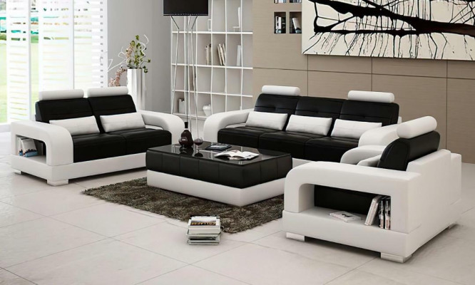 Ādas dīvāns Dīvāns Sofa komplekts 3+2 Komplekts Dizaina Moderns dīvāns 3-vietas garnitūra