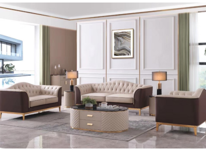 Luksusa mēbeles dīvāngarnitūra dīvāns dīvāngarnitūra dīvāns dekoratīva polsterēšana 3+2+1 sēdvietas + galdiņš