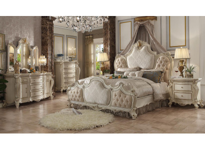Gulta 2x nakts skapis 3 gab. guļamistabas komplekts Lux dizains Chesterfield gultas