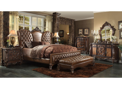 Chesterfield ādas gultas gultas veļa dizains divguļamā gulta 180x200cm