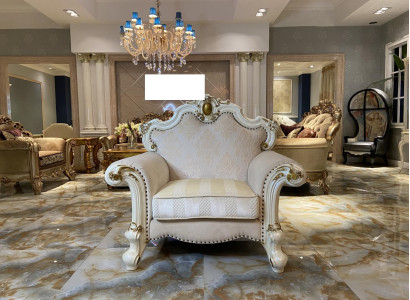 Tekstils krēsls 1-vietīgā sofa Polster Sofera dizains Klasiskais luksusa baroks