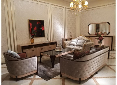 Sofa komplekts 3+2+1 sēdvietas dizaina dīvāniem, pārklātiem dīvāniem no ādas.
