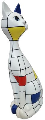 Dizainera kaķis Dekoratīvas statujas Modernās gleznainās figūras Abstraktas statujas 95cm