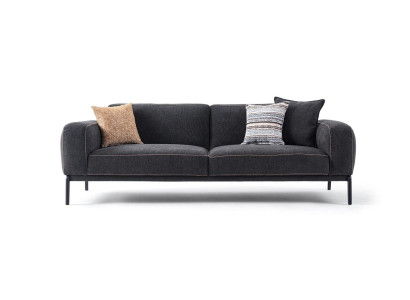 Eleganta mīksta sofa, sofa, 3 vietu dīvāns, sēdvietu dīvāns pelēks audums Moderns mīkstais dīvāns