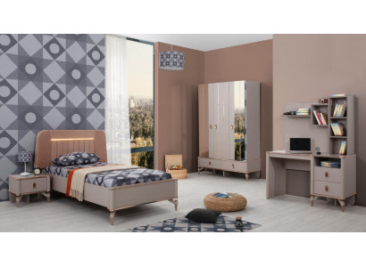 Bērnu mēbeles Meitenes bērnistaba Gulta Bērnu gulta Beisā koka komplekts 4 gab.