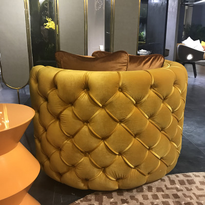 Runda krēsla Chesterfield kluba apaļā dīvāna dīvāna apaļie atpūtas krēsli polsterētais krēsls.