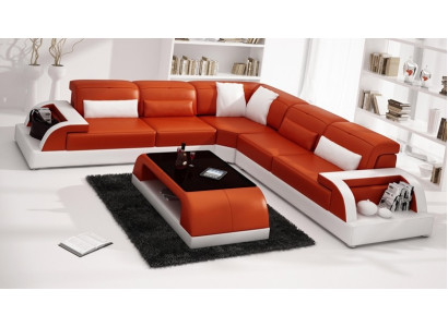 Stūra dīvāns Dīvāns Gulta Gultas zona Āda Stūra dīvāni Salonam L-forma Jauns