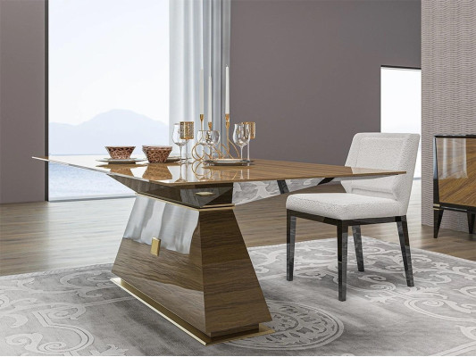 Luksusa grupas tekstila apdare 4 koka krēsli ēdamgalds ēdamistaba dizaina komplekts