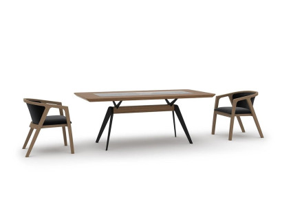 Luksusa pilnīgs ēdamistabas galdi, 4 krēsli mūsdienīgā dizainā.