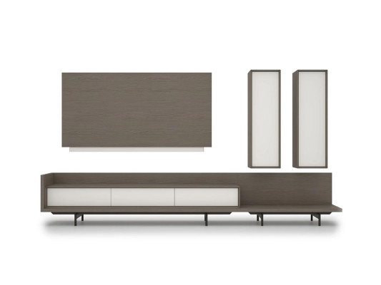 Dzīvojamā siena Televizors Statīvs Televizora rāmis Mēbeles 2x Sienas skapis Dizains Moderns Komplekts