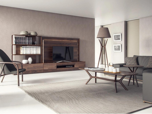 Luksusa dzīvojamā istaba Dzīvojamā istaba Sienas kabinets TV statīvs Koka mēbeles Grāmatplaukti Jauns TV rāmis