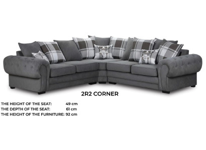 Auduma dīvāns Luksusa auduma stūrgarnitūra Dzīvojamā istaba Stūra dīvāns Dīvāns L-formas Stūra dīvāns