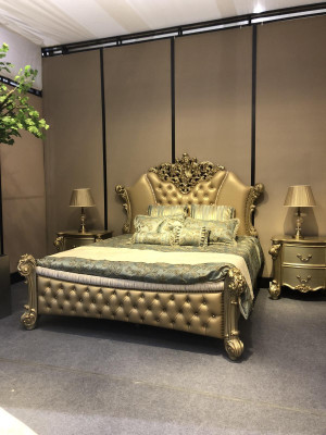 Gultas dizains divguļamais gultas gultas luksusa klasiskā baroka Chesterfield 184x214 cm jauna